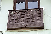 Peru, Cusco, wooden balcony